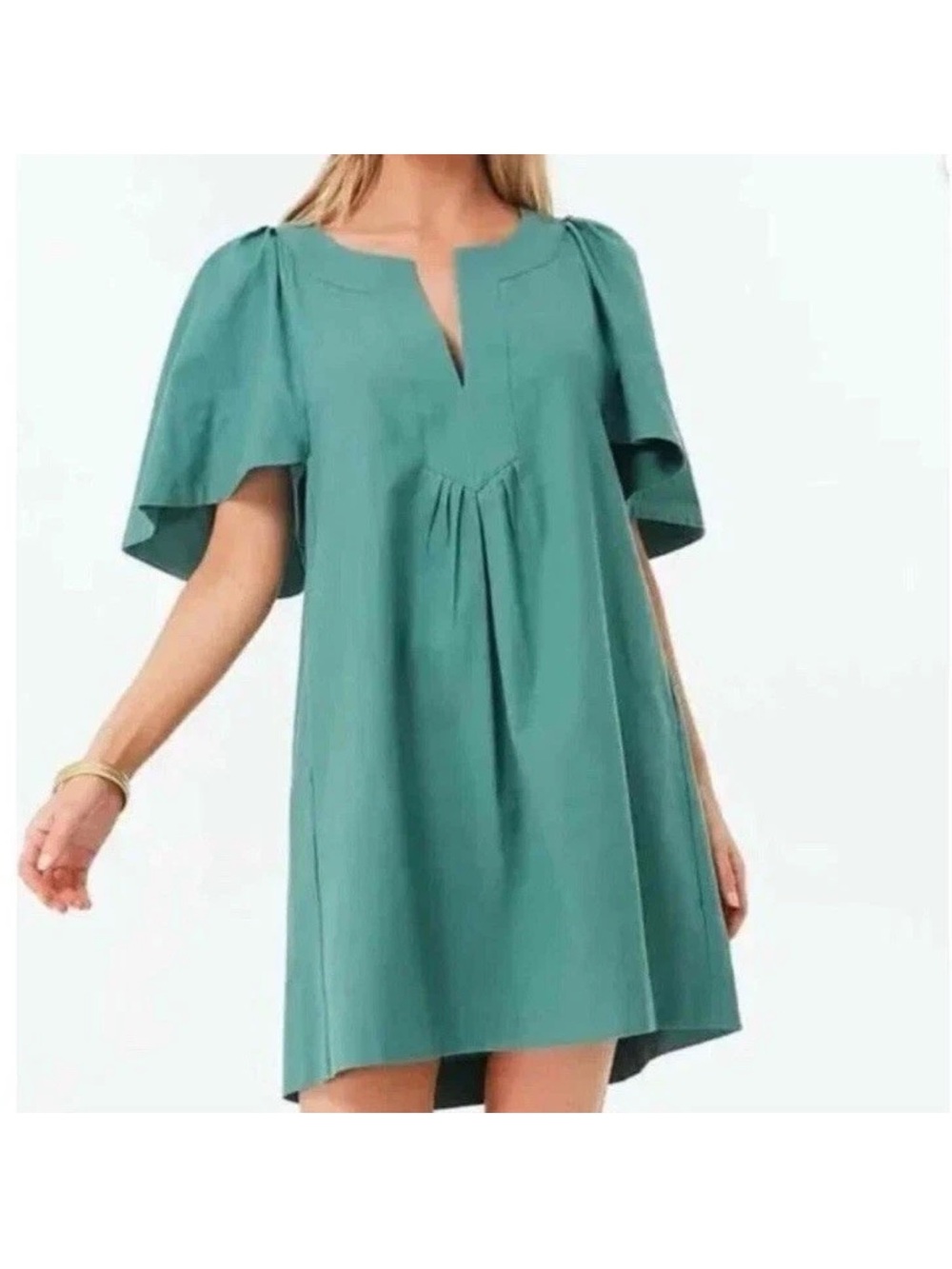 Pomander Place Tuckernuck Women's Finley Green Flutter Sleeve Dress